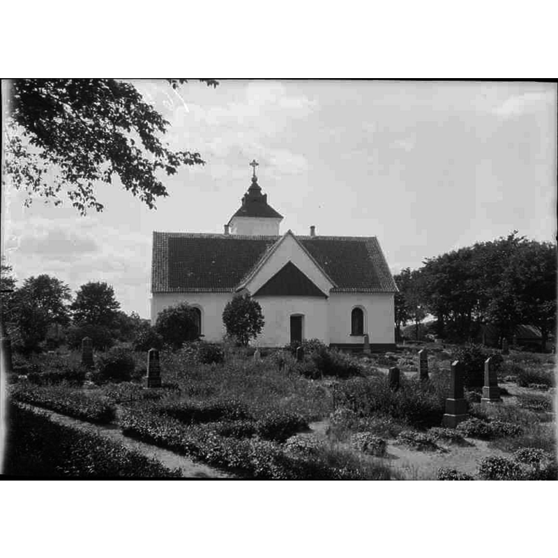 Source caption: "Brösarps kyrka [...] Kyrkan från öster."