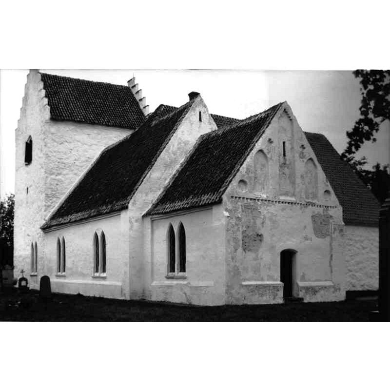 Source caption: "Kiaby kyrka [...] Kyrkan från sydöst."