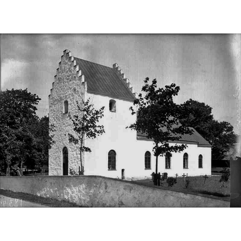 Source caption: "Kviinge kyrka [...] Kyrkan från sydväst."