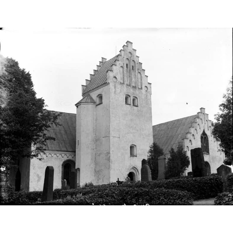 Source caption; "Oxie kyrka [...] Kyrkan från sydväst."