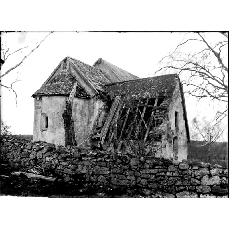 Source caption; "Hemmesjö gamla kyrka" -- 12thC church; abandoned 1854