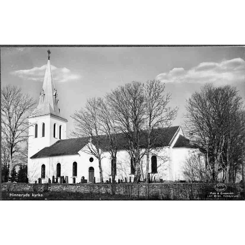 Source caption: "Hinneryds [nya] kyrka [...] Kyrkan mot söder." -- the new church was consecrated in 1886