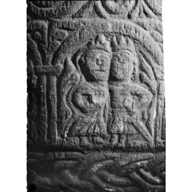 Source caption: "Jönköping, Ljungarums kyrka [...] Dopfunt, sandsten, Bestiarius skola, början av 1200-talet, detalj."