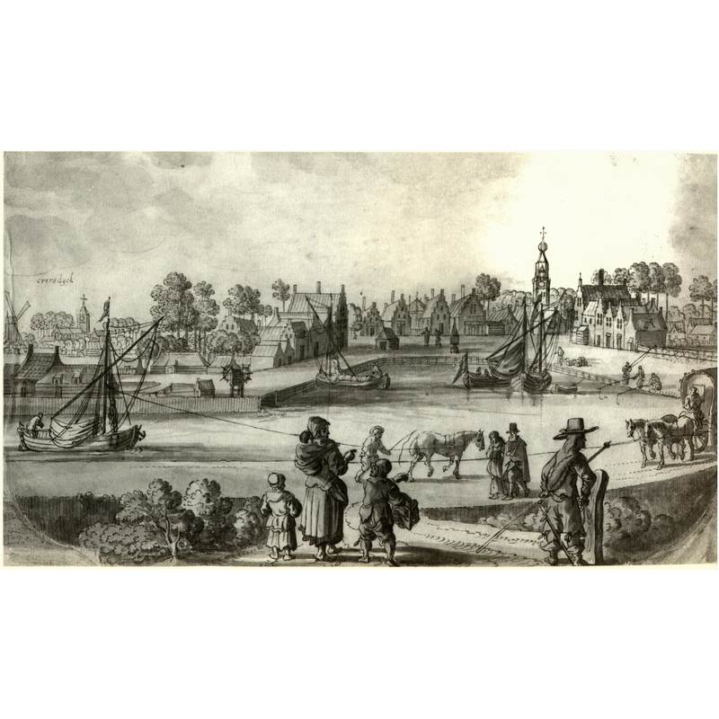 Source caption: "Prent van Biezelinge; voorbeeld voor de kopergravure in de "Speculum Zelandiæ""