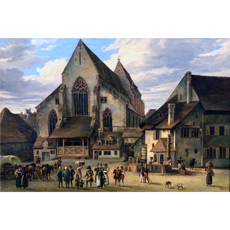 Source caption: "Barfüsserplatz um 1835" -- the site of the Barfüsserkirche, a 13thC Franciscan monastery