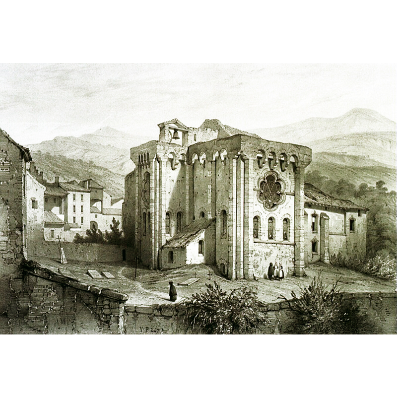 Source caption: "Gravure de l'église de Royat (Fin XIXème siècle)"