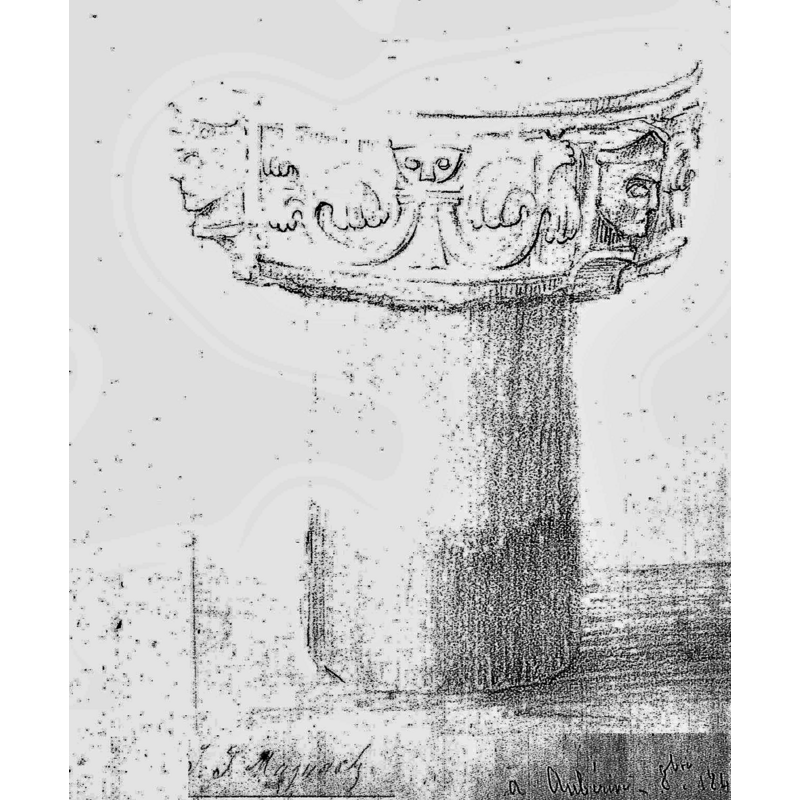 Source caption: "une vue de la cuve baptismale"