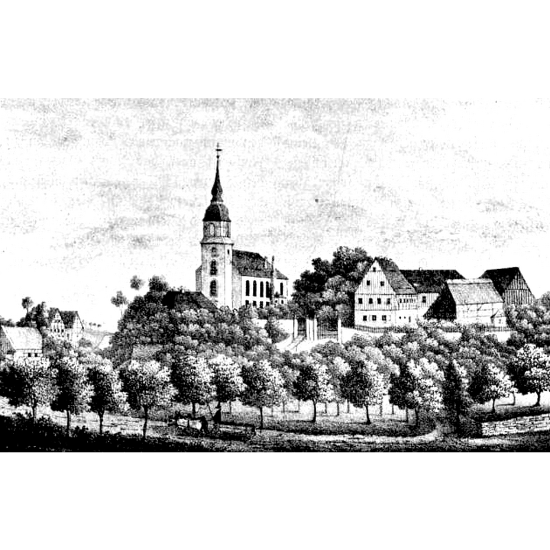 Source caption: " Neue sächsische Kirchengalerie –  Kirche zu Röhrsdorf um 1840"