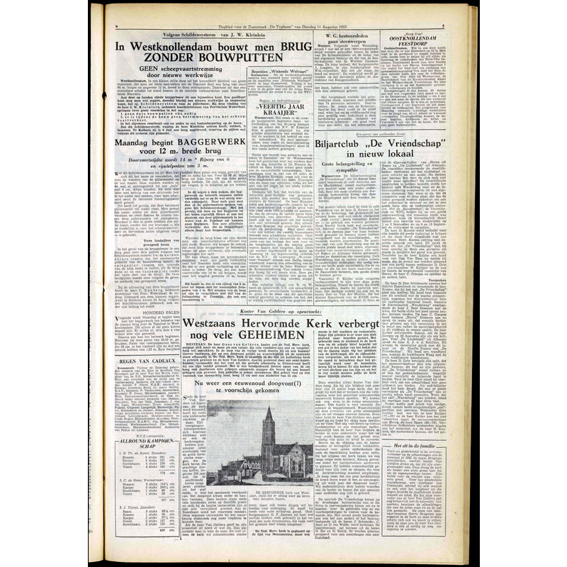 "11 August 1953 article in De Typhoon newspaper"
