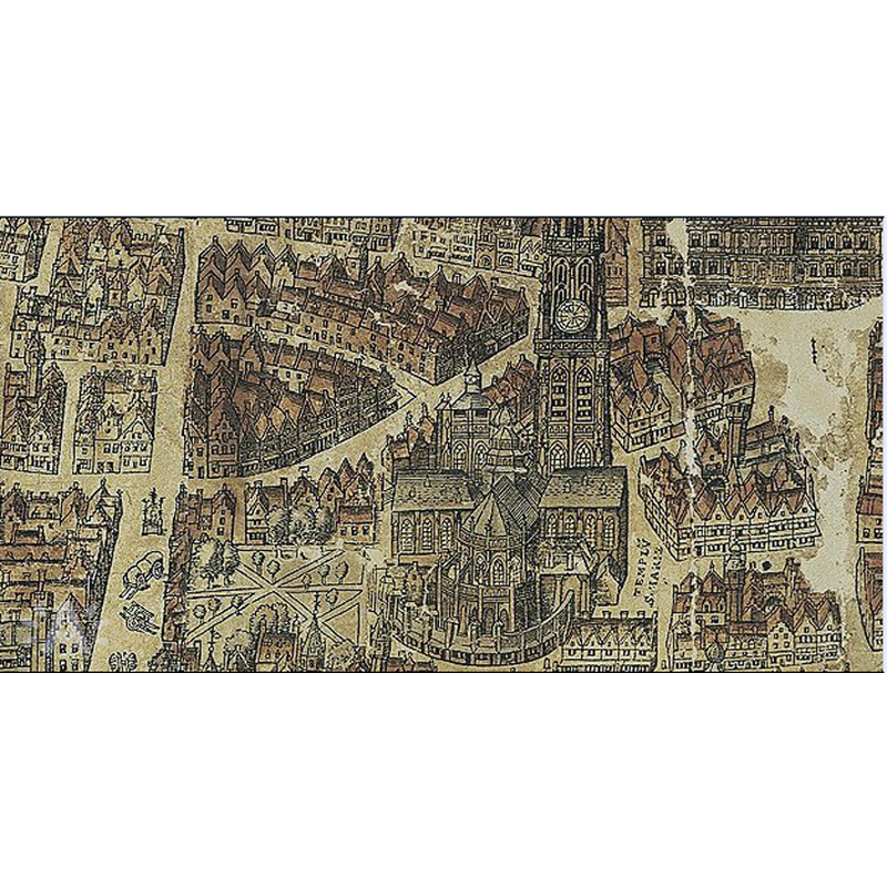 Source caption: "Het onafgewerkte grotere koor voor de Antwerpse kathedraal. Geknipt uit de Vergilius Bononiensis kaart uit 1565."