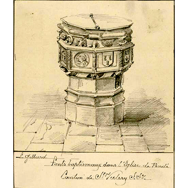 the cover seen on the font here is a plain and simple one, with the characteristic cross-bar lock