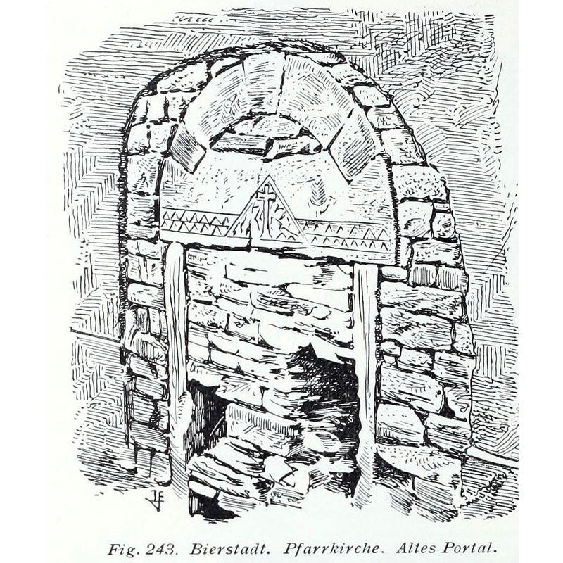 Source caption: "Bierstadt Pfarrkirche altes Portal"