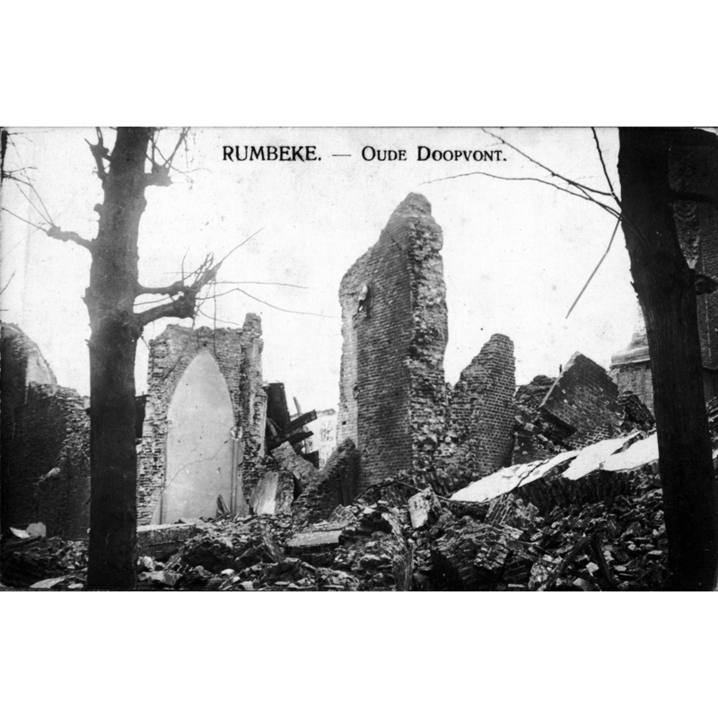 Rumbeke church after WWI