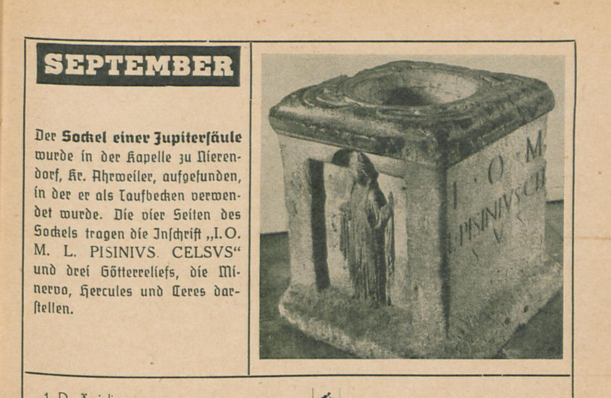 "Abbildung ist im Eifelkalender 1955 als Kopfbild zum Monat September" [cf. FontNotes]