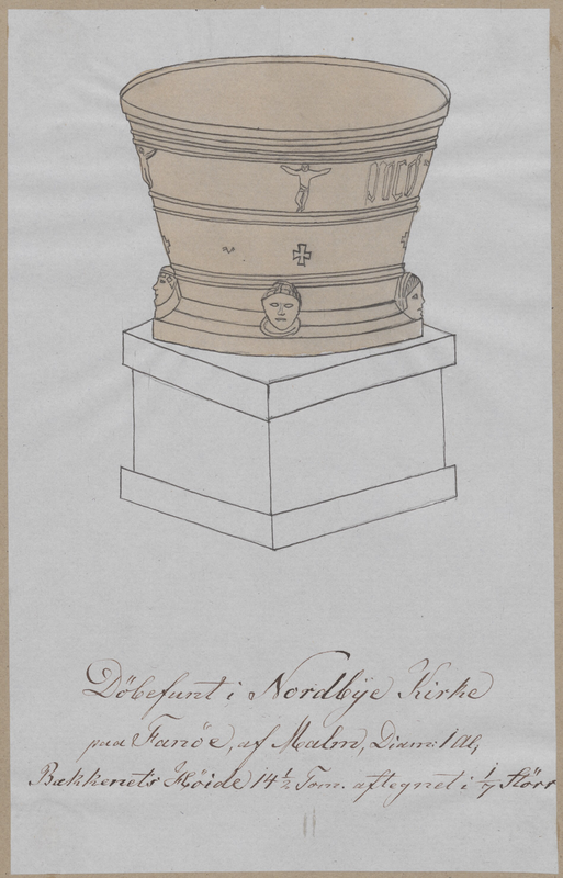 NB: the base on which the basin rests at the time of this drawing is not the present one [cf. FontNotes]