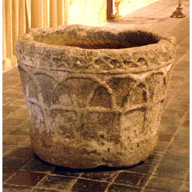 all around the basin sides, with a horizontal line through it