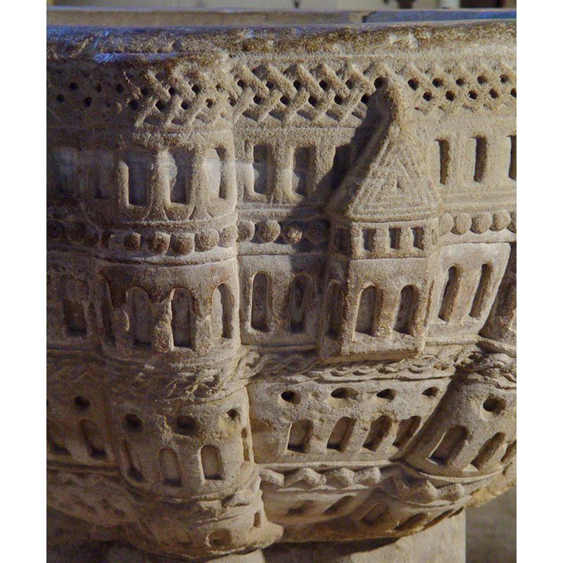 all over the basin sides, with individual architectural details
