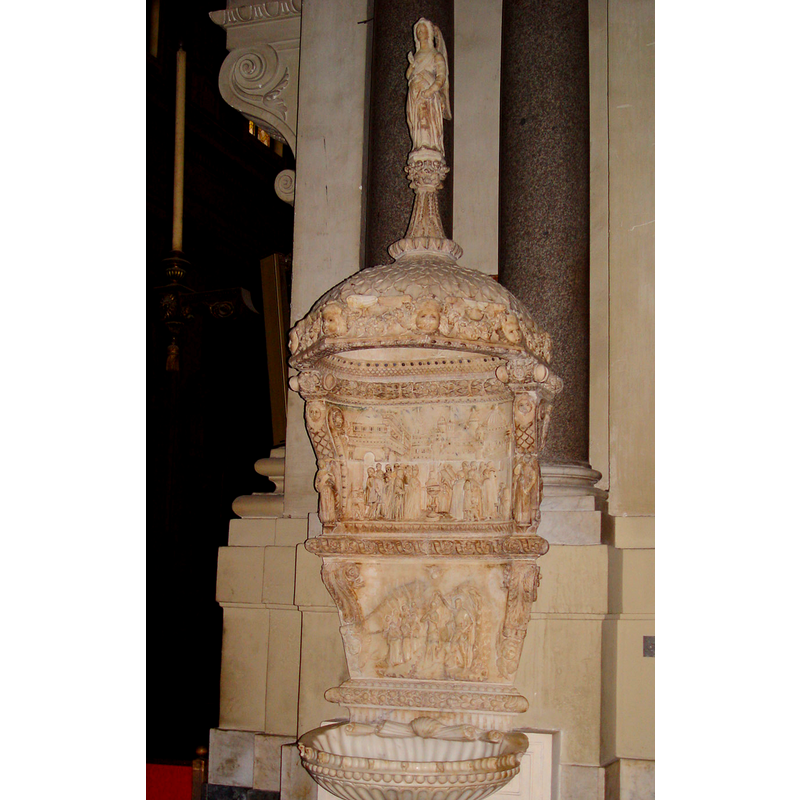 decorated with scenes, figures, motifs, etc.