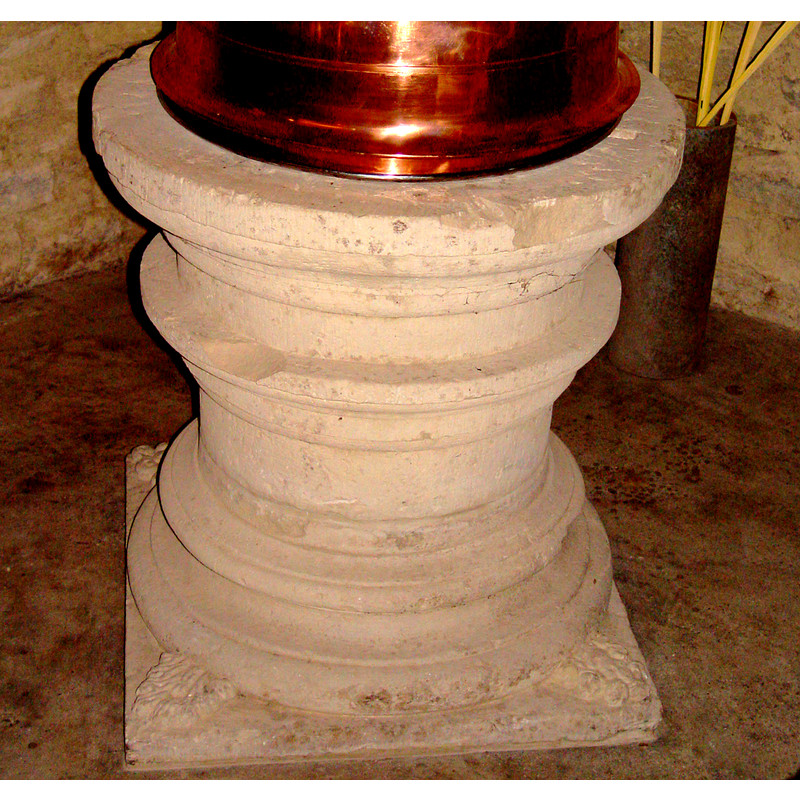at the corners of the square lower base