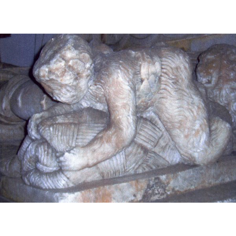 Woodwose or wild man; detail on a tomb (the Tyrwhit's tomb?]