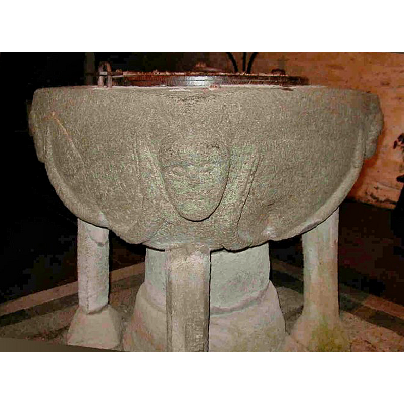 at the angles of the basin
