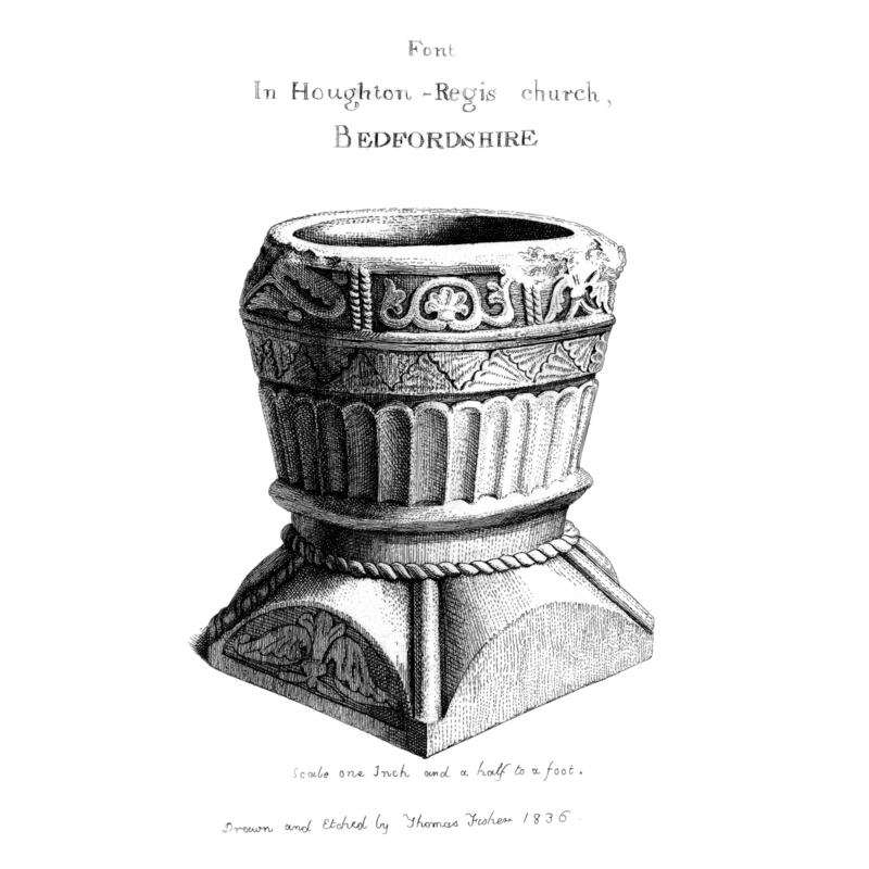 on at least one side of the scalloped lower base