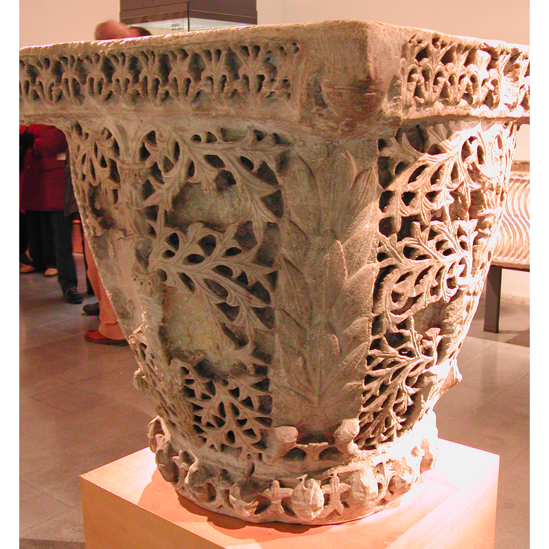deeply carved, all around