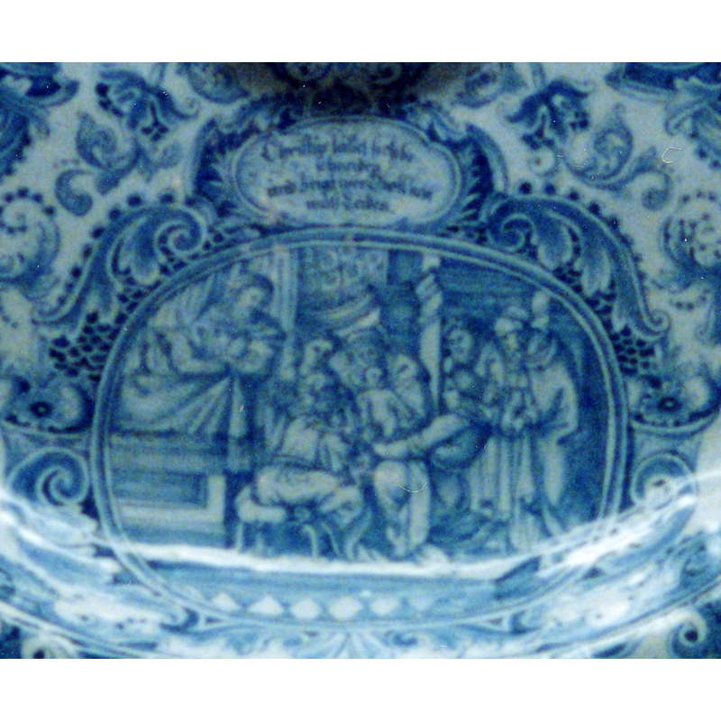 scene on the lower section of the dish