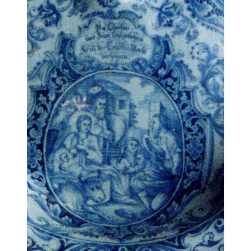 scene on the right section of the dish