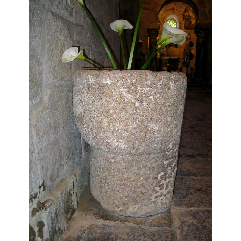note that the uncut part of the font is now against the north wall