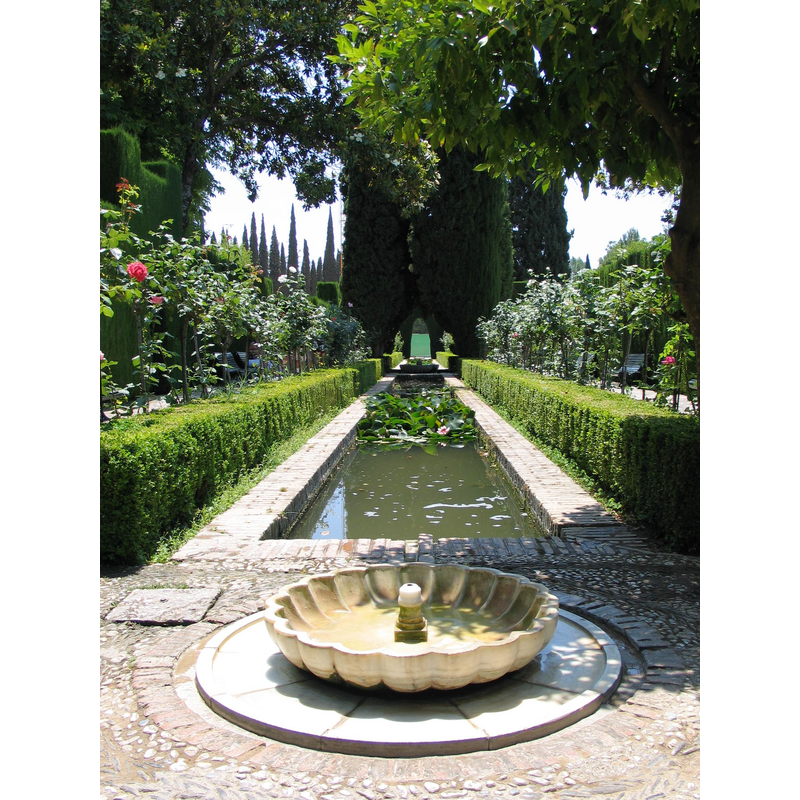 in a Generalife garden; similar to an original kept in the Alhambra museum