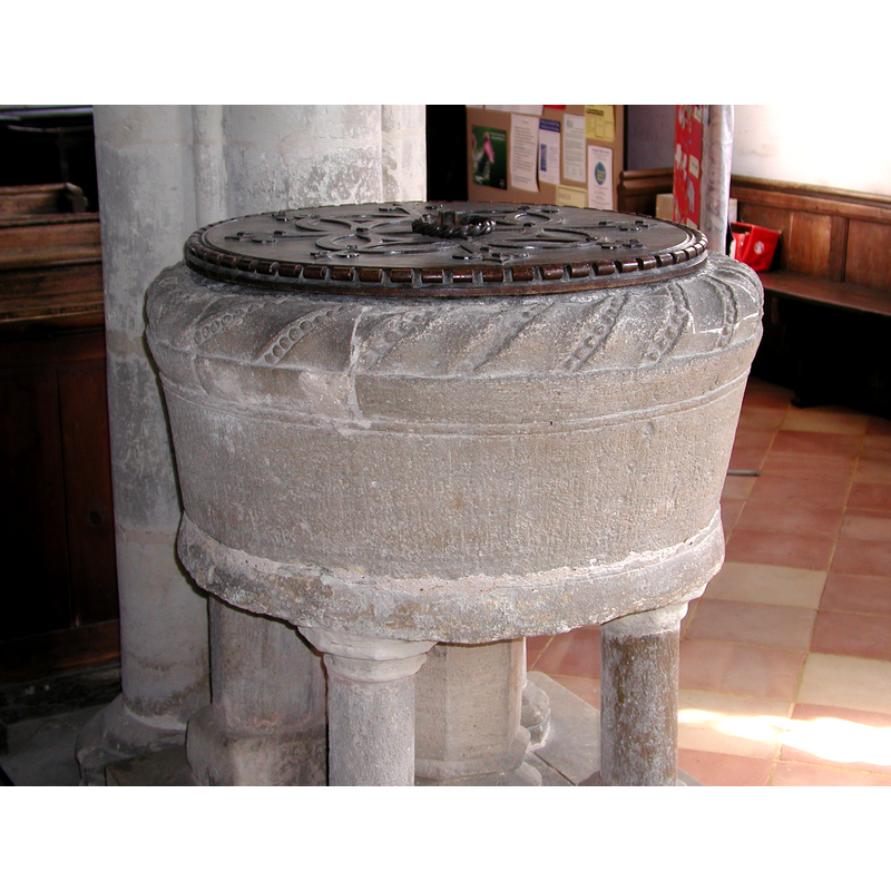 a narrow one below the moulding, all around