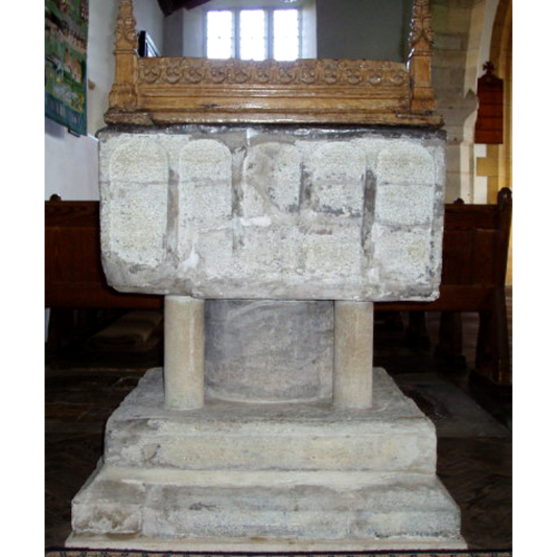 five arches per side of the square basin
