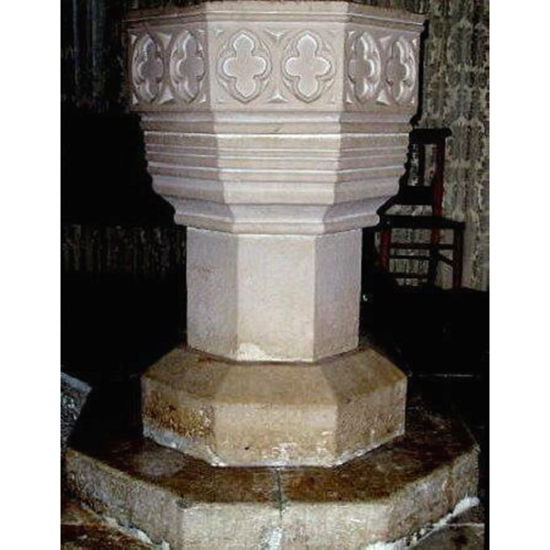 two on each side of the octagonal basin