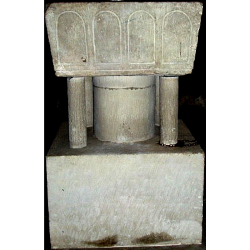 four on each of the four sides of the basin
