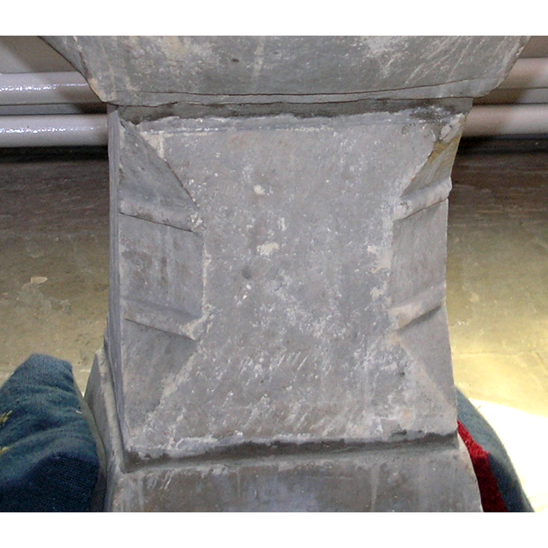 part of the original decoration on the stem