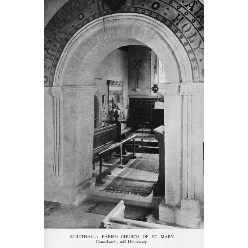 notice the painted area above the arch
