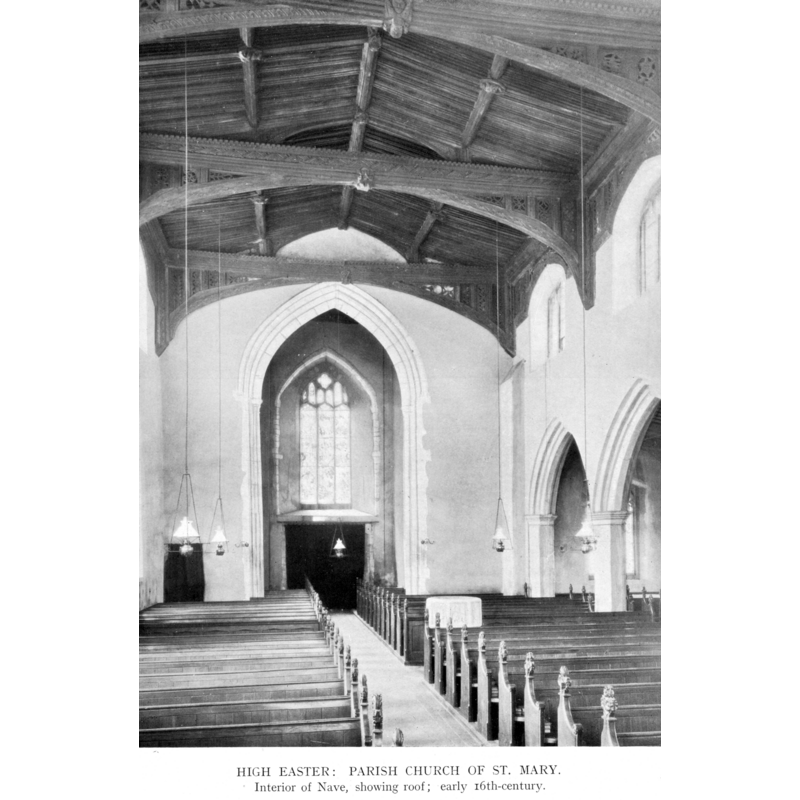 the basin of the font visible among the north pews