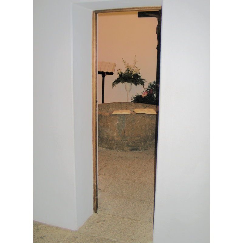 the narrow door is obviously a later addition