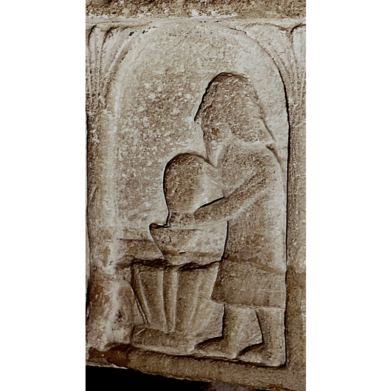 on the south side of the font