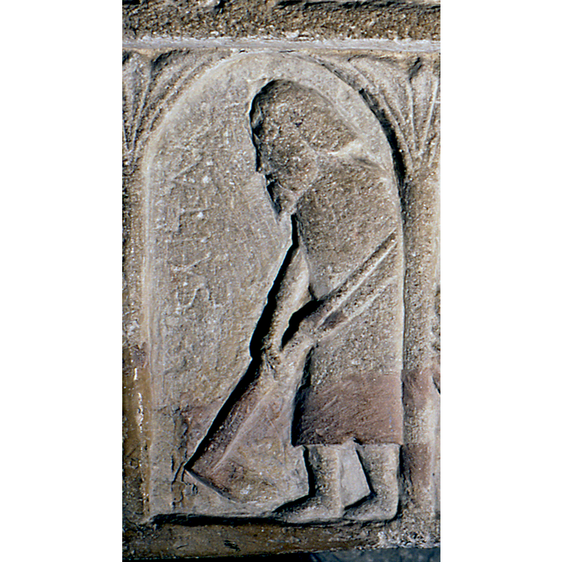 on the east side of the font