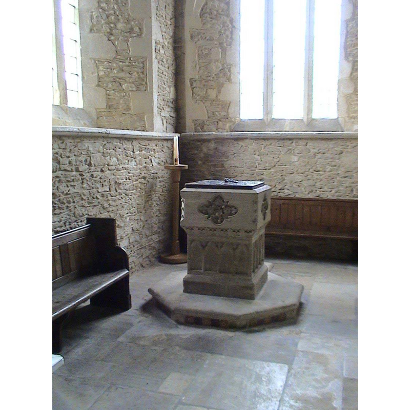 the composite font: original base under Victorian basin