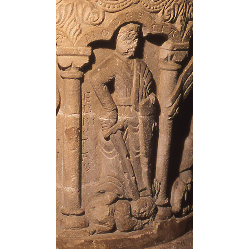 bears inscriptions: MODESTIA / EBRIETAS