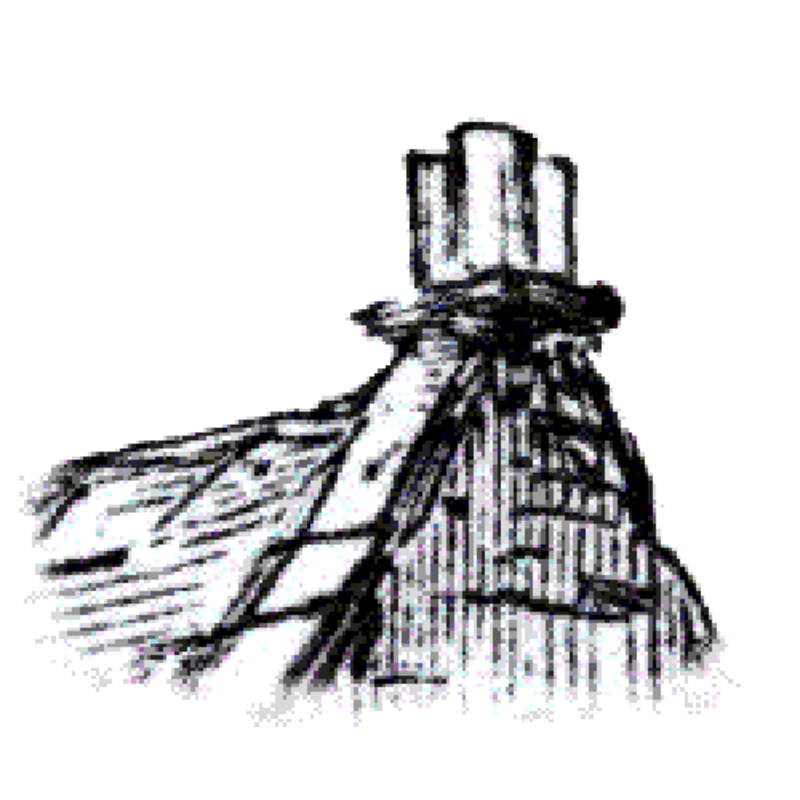 the object, upside-down, on the gable of the church
