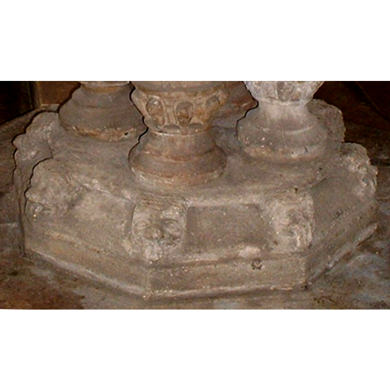 one at each corner of the lower base