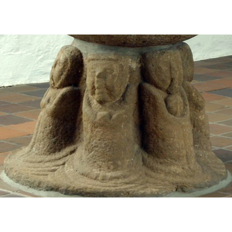the figure on the left: female and wearing a head-dress