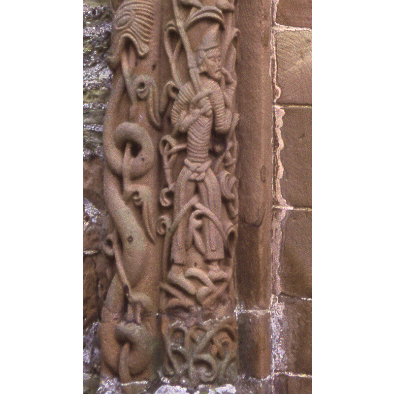 lower half of the carved column