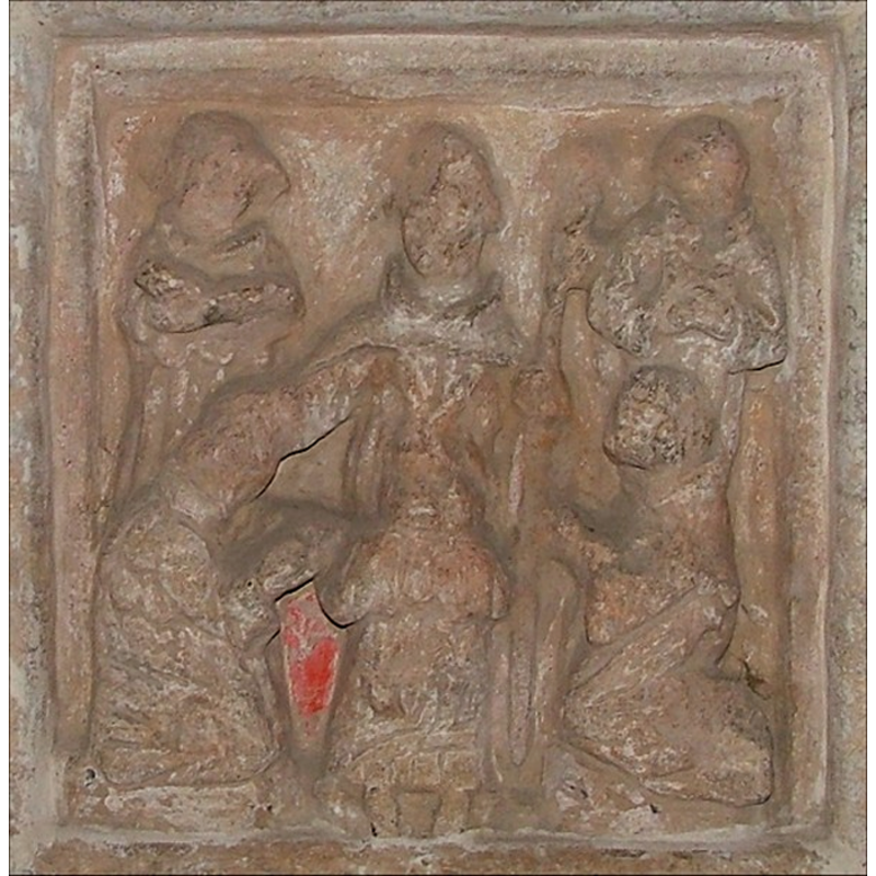 on the W panel of the basin