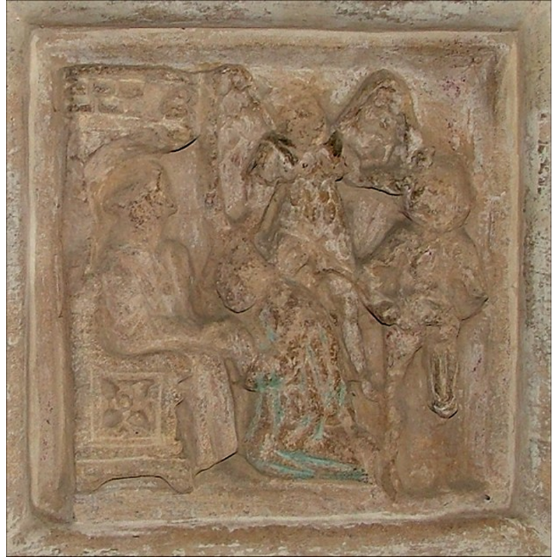 on the SW panel of the basin