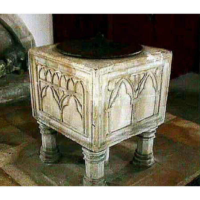 on the columns of the base